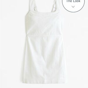 Abercrombie Linen Blend Wide Strap Mini Dress in White - XXL Tall!